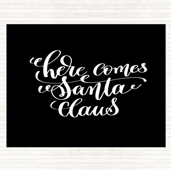 Black White Christmas Santa Claus Quote Mouse Mat Pad