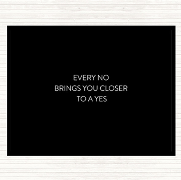 Black White Closer To Yes Quote Mouse Mat Pad
