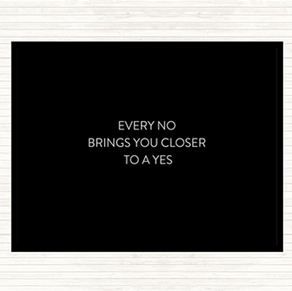 Black White Closer To Yes Quote Dinner Table Placemat