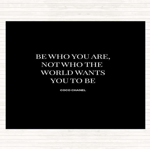 Black White Coco Chanel Be Who You Are Quote Mouse Mat Pad