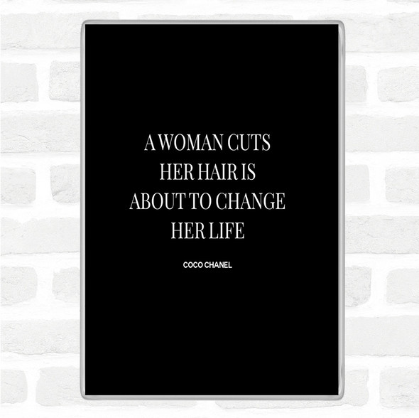 Black White Coco Chanel Cut Hair Quote Jumbo Fridge Magnet