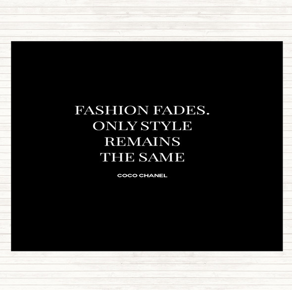 Black White Coco Chanel Fashion Fades Quote Dinner Table Placemat