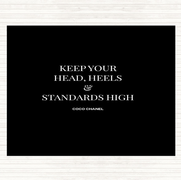Black White Coco Chanel High Standard & Heels Quote Dinner Table Placemat