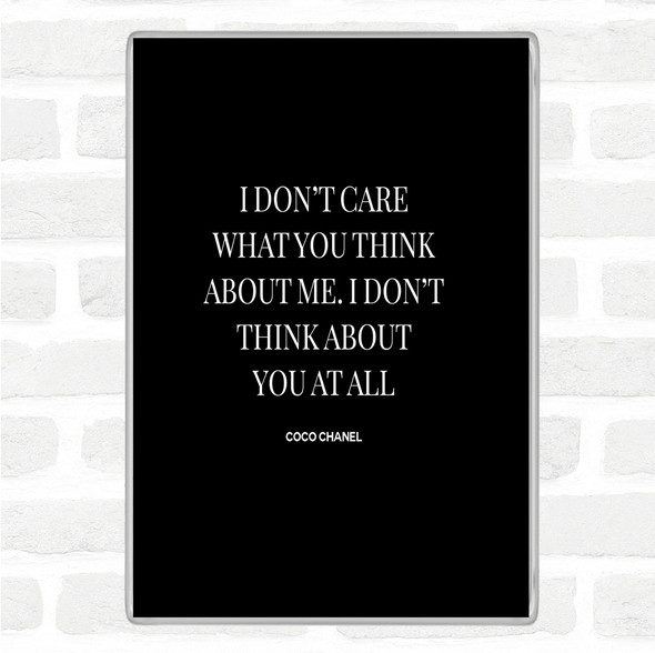 Black White Coco Chanel I Don't Care What You Think Quote Jumbo Fridge Magnet