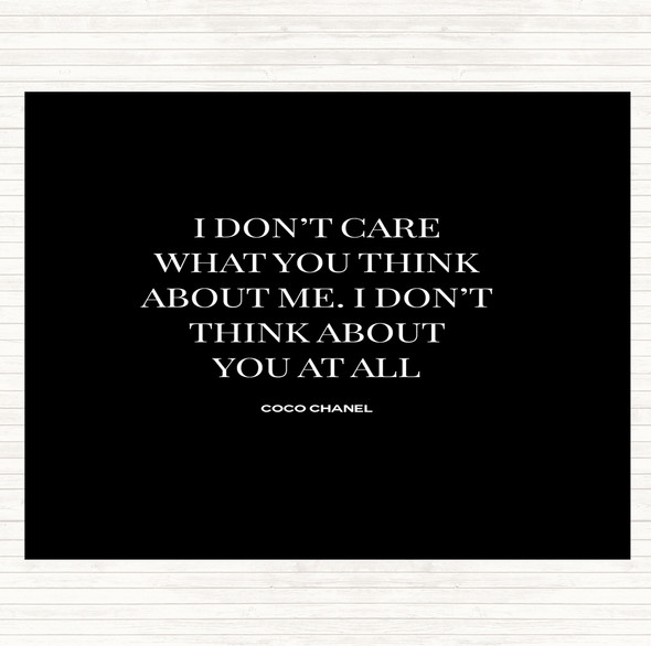 Black White Coco Chanel I Don't Care What You Think Quote Mouse Mat Pad