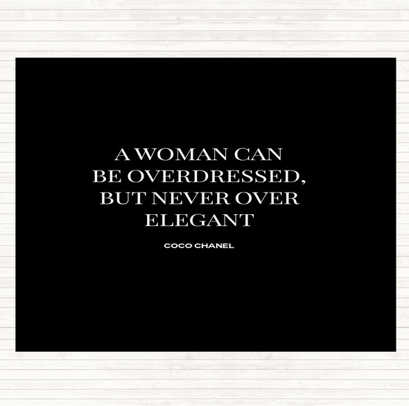 Black White Coco Chanel Over Elegant Quote Dinner Table Placemat