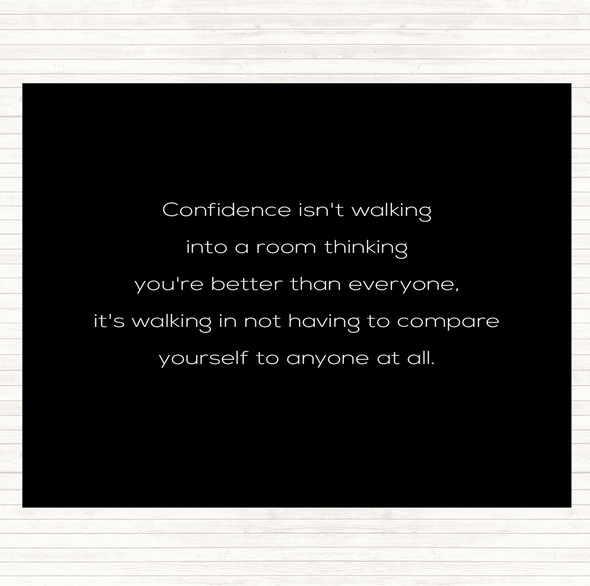 Black White Confidence Quote Dinner Table Placemat