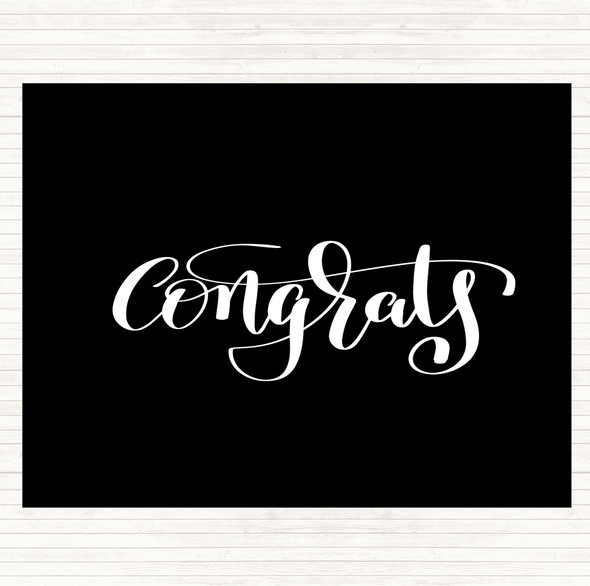 Black White Congratulations Quote Mouse Mat Pad