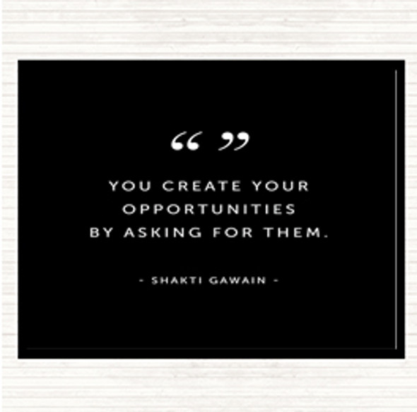 Black White Create Opportunities Quote Dinner Table Placemat