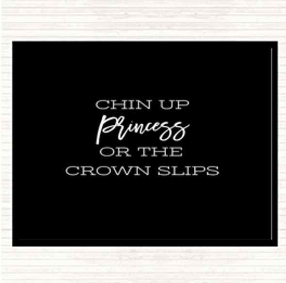 Black White Crown Slips Quote Dinner Table Placemat
