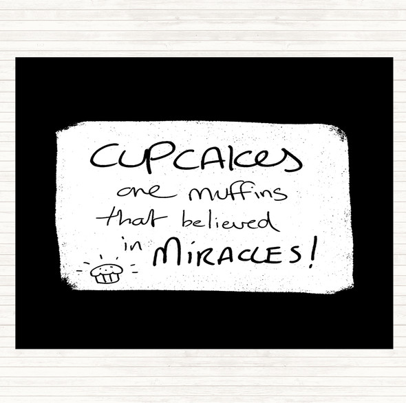 Black White Cupcakes Muffins Quote Mouse Mat Pad