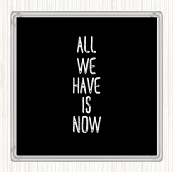Black White All We Have Is Now Quote Drinks Mat Coaster