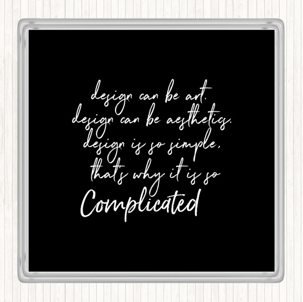 Black White Design Can Be Art Quote Drinks Mat Coaster