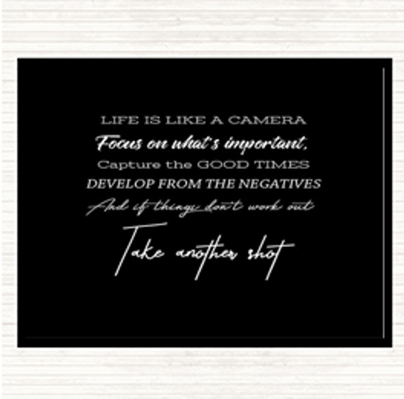 Black White Develop From Negatives Quote Mouse Mat Pad