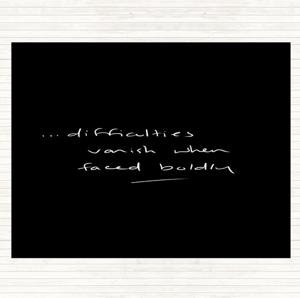 Black White Difficulties Quote Mouse Mat Pad