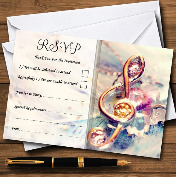 Music Treble Clef Personalised RSVP Cards
