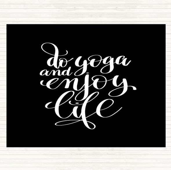 Black White Do Yoga Quote Mouse Mat Pad