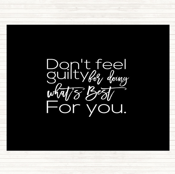 Black White Don't Feel Guilty Quote Mouse Mat Pad