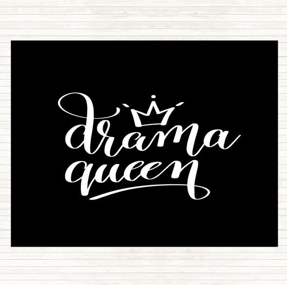 Black White Drama Queen Quote Mouse Mat Pad