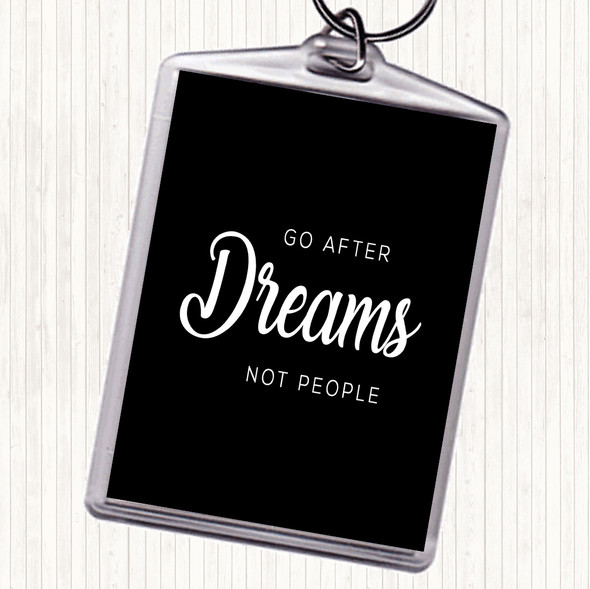 Black White Dreams Not People Quote Bag Tag Keychain Keyring