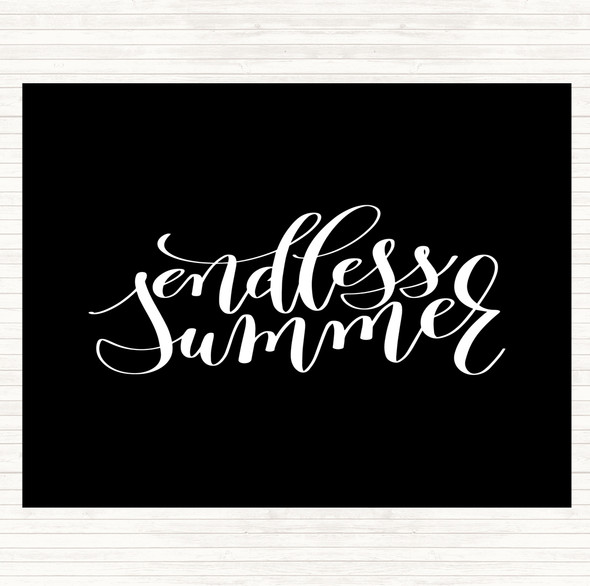 Black White Endless Summer Quote Mouse Mat Pad