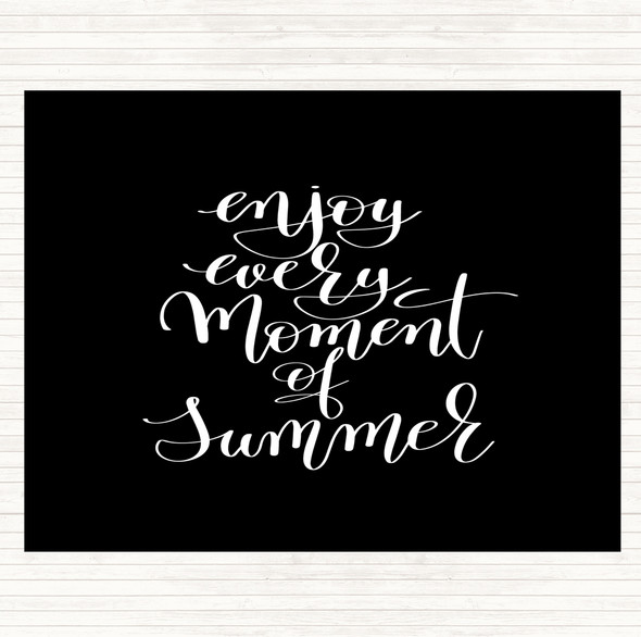 Black White Enjoy Summer Moment Quote Mouse Mat Pad