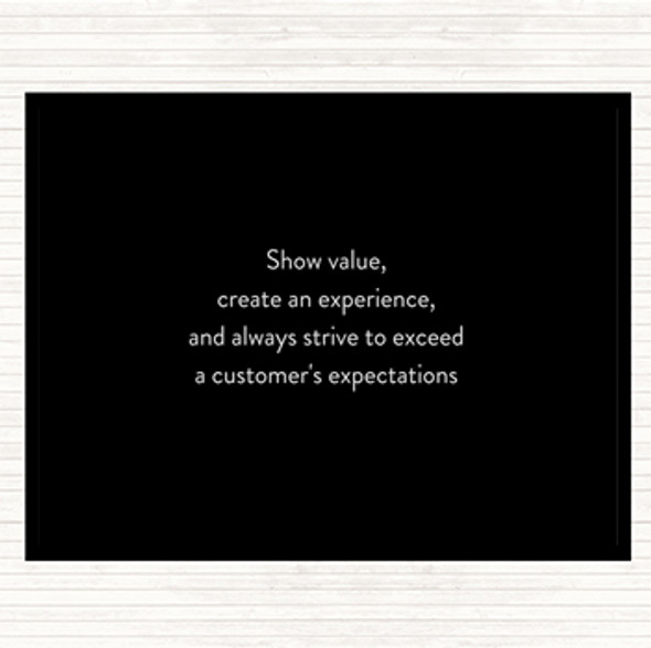 Black White Exceed Customers Expectations Quote Mouse Mat Pad