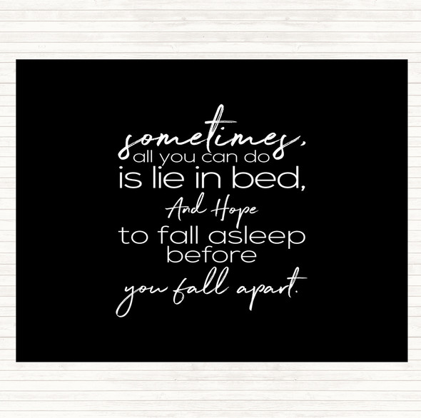 Black White Fall Apart Quote Mouse Mat Pad
