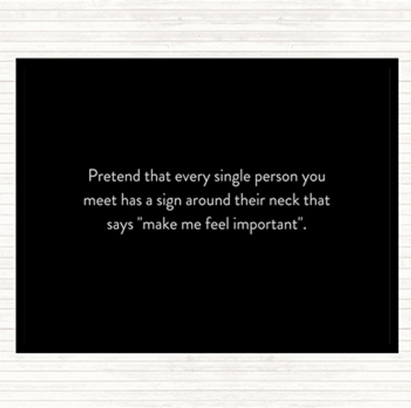 Black White Feel Important Quote Mouse Mat Pad