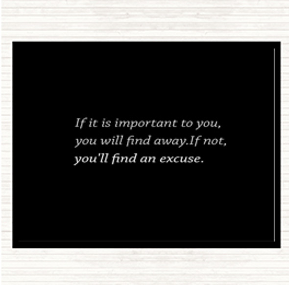 Black White Find A Way Quote Mouse Mat Pad