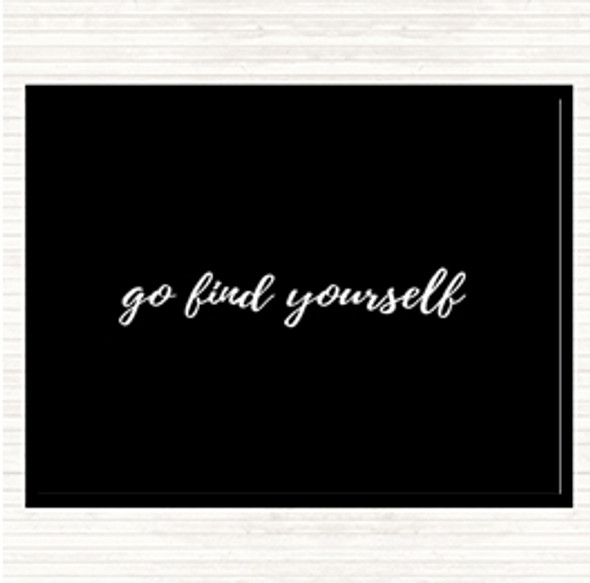 Black White Find Yourself Quote Mouse Mat Pad