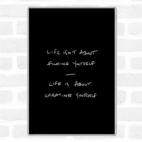 Black White Finding Yourself Quote Jumbo Fridge Magnet