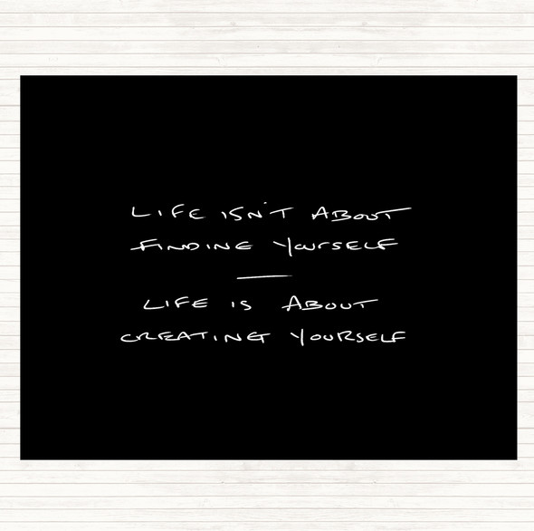 Black White Finding Yourself Quote Mouse Mat Pad