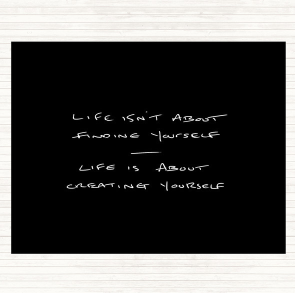 Black White Finding Yourself Quote Dinner Table Placemat