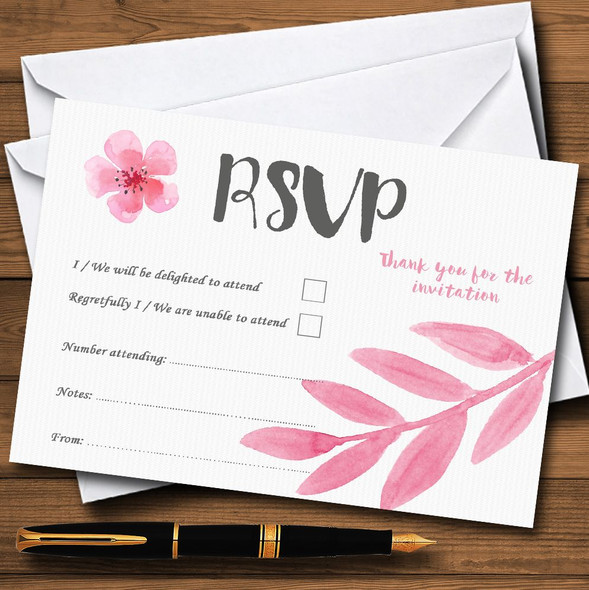 Watercolour Subtle Dusty Pink Personalised RSVP Cards