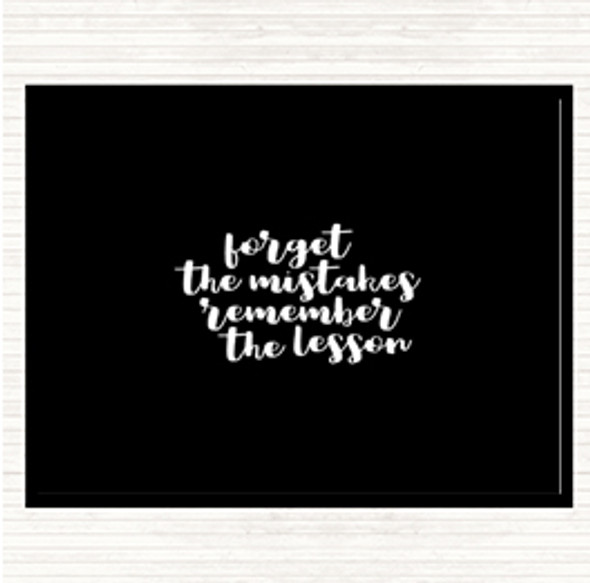 Black White Forget Mistakes Quote Mouse Mat Pad