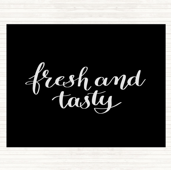 Black White Fresh And Tasty Quote Mouse Mat Pad