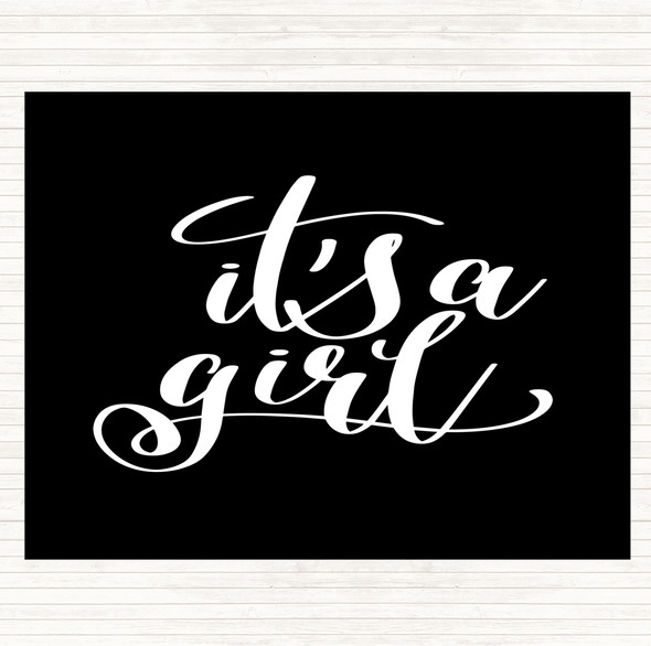 Black White A Girl Quote Mouse Mat Pad