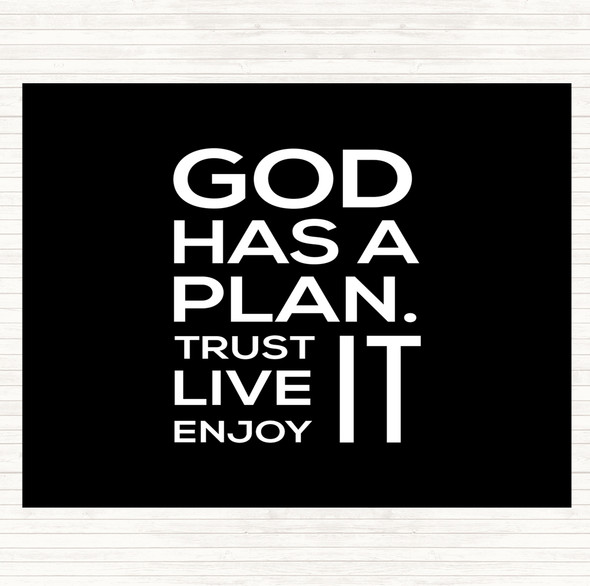 Black White God Has A Plan Quote Mouse Mat Pad