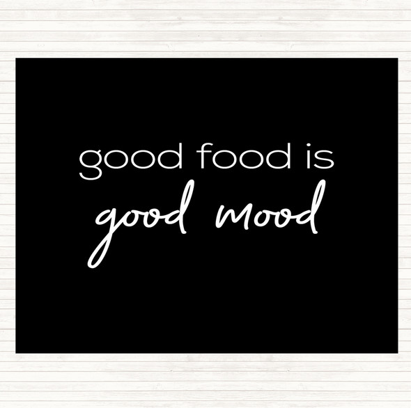 Black White Good Food Quote Mouse Mat Pad