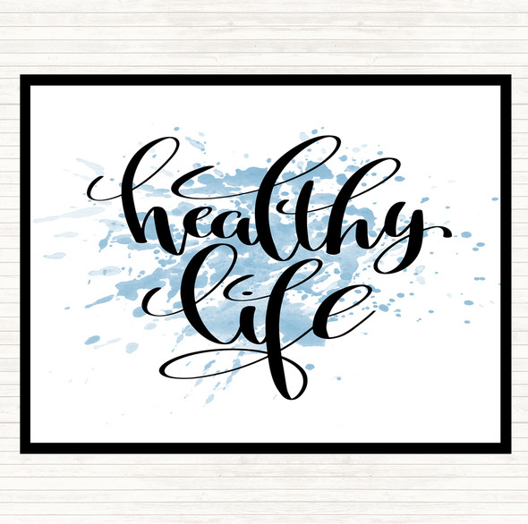 Blue White Healthy Life Inspirational Quote Mouse Mat Pad