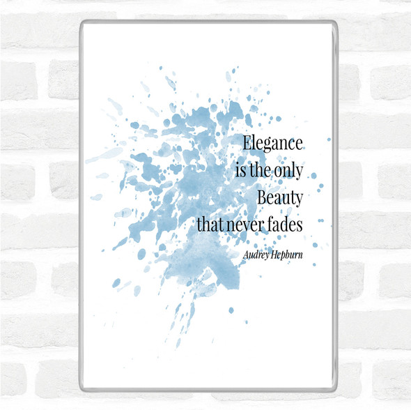Blue White Audrey Hepburn Elegance Inspirational Quote Jumbo Fridge Magnet