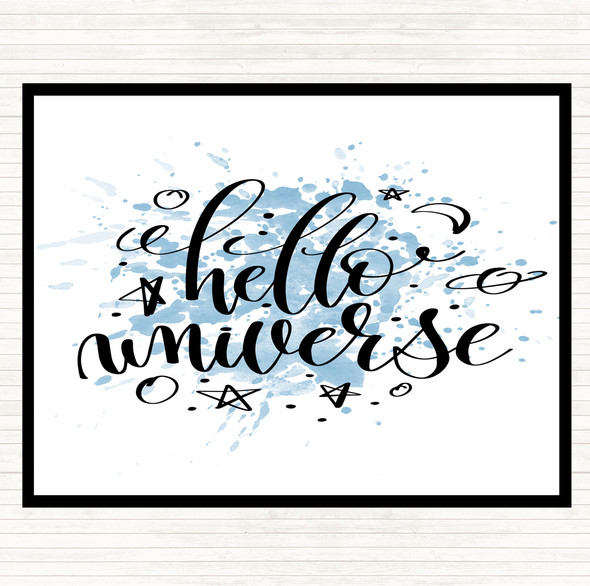 Blue White Hello Universe Inspirational Quote Dinner Table Placemat