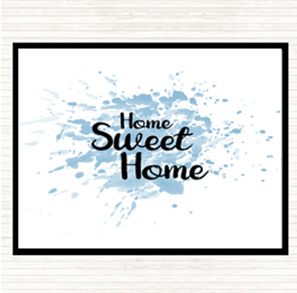 Blue White Home Sweet Inspirational Quote Mouse Mat Pad
