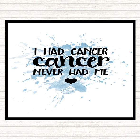 Blue White I Had Cancer Cancer Never Had Me Quote Dinner Table Placemat