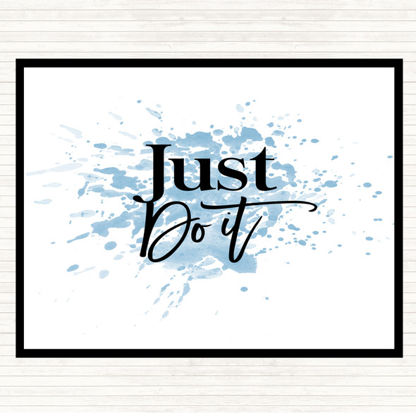 Blue White Just Do It Inspirational Quote Mouse Mat Pad