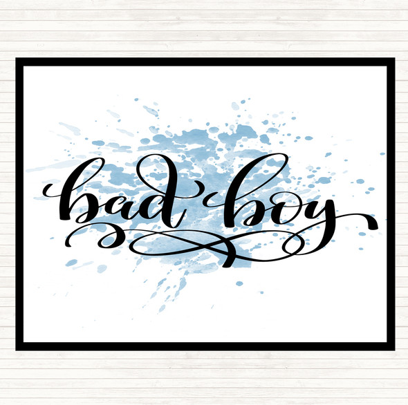 Blue White Bad Boy Inspirational Quote Mouse Mat Pad