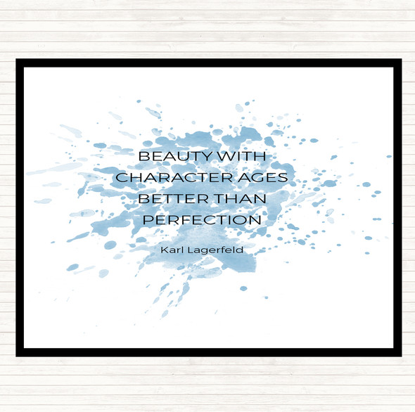 Blue White Karl Beauty Ages Inspirational Quote Mouse Mat Pad