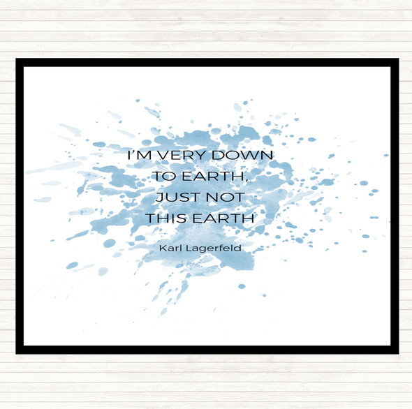 Blue White Karl Down To Earth Inspirational Quote Dinner Table Placemat