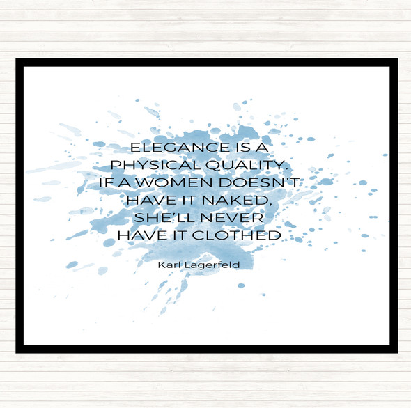 Blue White Karl Lagerfield Elegance Inspirational Quote Mouse Mat Pad